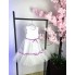 Біла ошатна сукня з фатину і фіолетовим декором