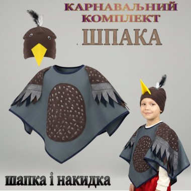 Карнавальний костюм Шпака (накидка+шапка)