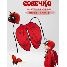Карнавальний комплект Сонечко (Божа корівка) крильця та шапочка