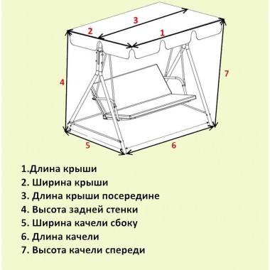 Заміри для пошиття Чохла-укриття для садової гойдалки