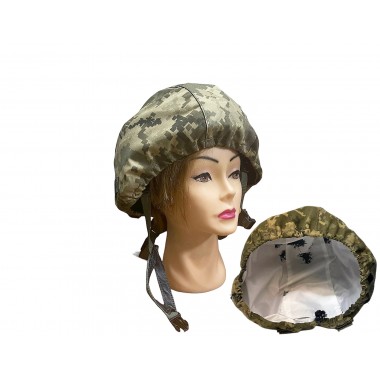 Кавер двосторонній, тактичний чохол на шолом каску ЗСУ, MOLLE System, камуфляж піксель/білий "клякса"