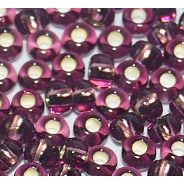 Бісер №27060 6/0, аметистовий з сріблом / 5 грам