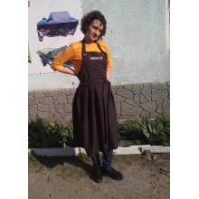 Фартух-спідниця зі складами коричневий Фартух-спідниця зі складами коричневий
