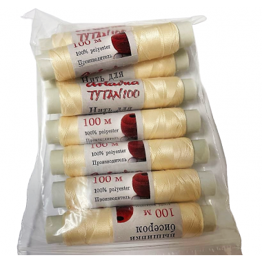 Нитка для бісеру Титан 100-100м, світло-жовта