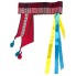Спідниця українська дитяча з декором і знімним поясом, червона, довжина 40 см