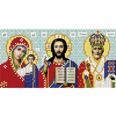 Набір з бісером А5-І-502 Іконостас Казанська, Ісус, Миколай